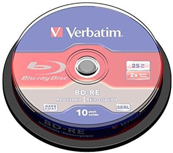 Dysk optyczny Verbatim BD-RE SL LTH Type 25 GB 2x Cake Box 10 szt (23942436942) - obraz 1