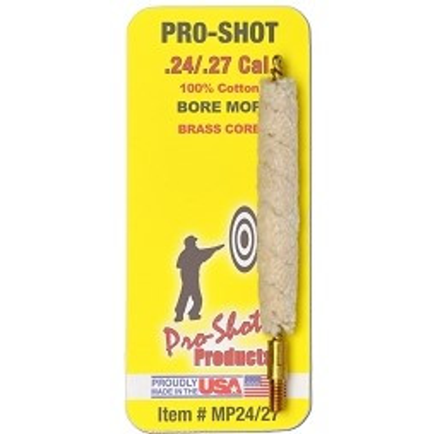 Пуховка Pro-Shot для калибра 6 мм (.243) / 6.5 мм (.264) Хлопок. 8/32 M - изображение 1