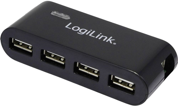 USB-хаб LogiLink 4-Port z zasilaczem Black (4260113570883) - зображення 1