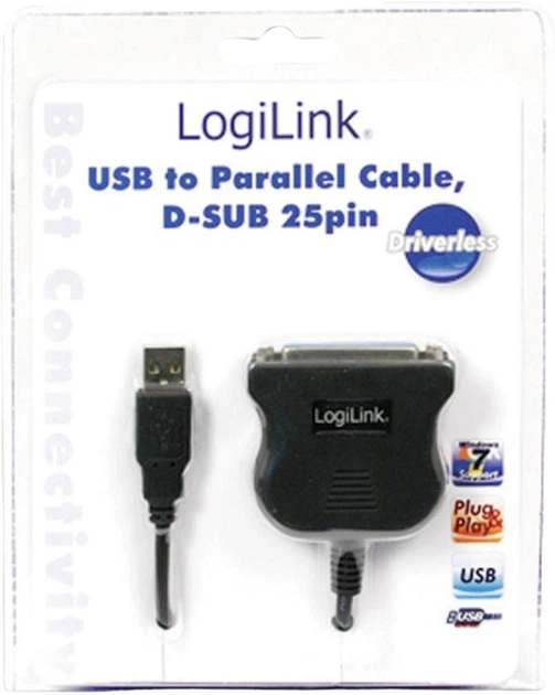 Adapter Logilink USB - DSUB-25 1.8 m (4052792005738) - obraz 2