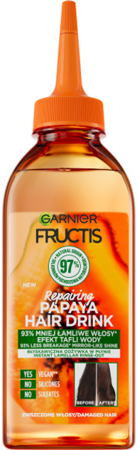 Кондиціонер для волосся Garnier Fructis Hair Drink Папайя для пошкодженого волосся 200 мл (3600542502900) - зображення 1