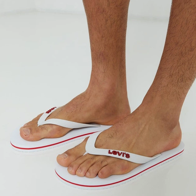 Klapki japonki męskie Levi's D52240003 41 (9US) Białe (5400973949606) - obraz 3