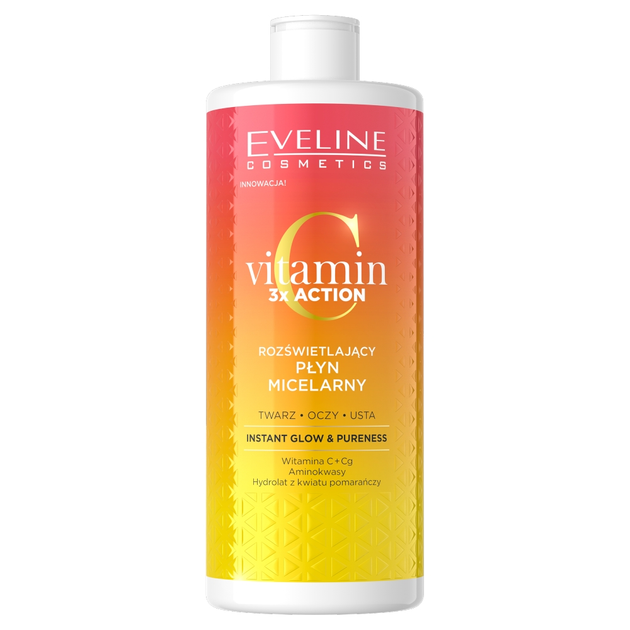 Міцелярна вода Eveline Cosmetics Vitamin C 3x Action висвітлююча 500 мл (5903416054146) - зображення 1