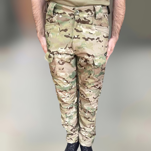 Штани тактичні зимові Wolftrap, SoftShell з флісом, розмір XXL, Мультикам, штани для військових софтшелл - зображення 1