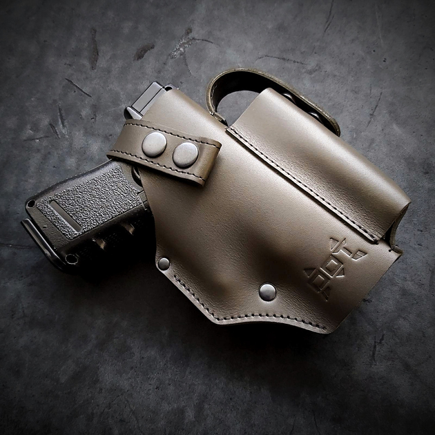 Поясна кобура для Glock 19 (коричнево-оливковий) - зображення 1