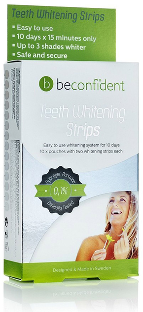 Смужки для відбілювання зубів Beconfident Teeth Whitening Strips 10 шт (7350064166994) - зображення 1