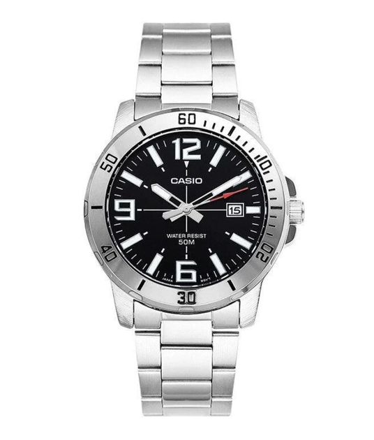 Мужские часы Casio MTP-VD01D-1B Черные с серебристым - Фото 6 Мужские часы Casio MTP-VD01D-1B Черные с серебристым - изображение 6