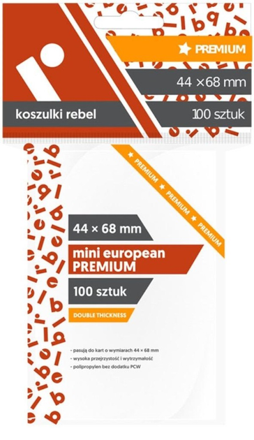 Чохли для гральних карт Rebel Mini European Premium 44 x 68 мм 100 штук (5902650610200) - зображення 1