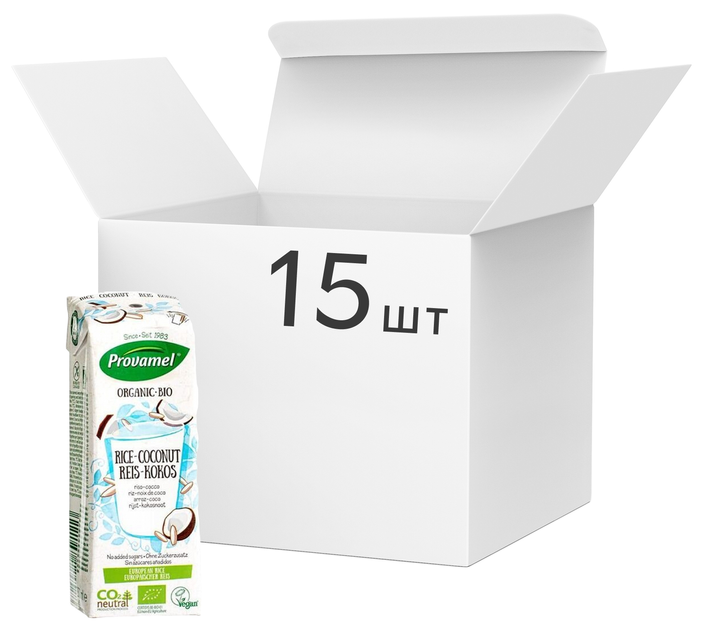Упаковка рисо-кокосового напою Provamel Organic Coconut Rice Drink 15 х 250 мл (5411188124528) - зображення 1