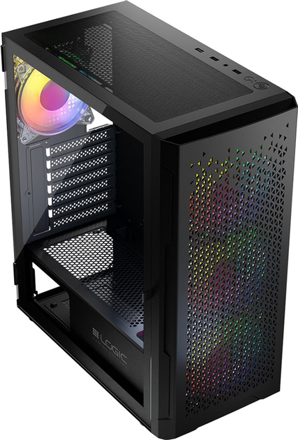 Obudowa komputerowa Logic Concept Aramis Mesh+Glass ARGB fans 4x120 mm Black (AT-ARAMIS-10-0000000-0002) - obraz 13