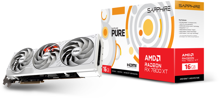 Karta graficzna Sapphire PCI-Ex Radeon RX 7800 XT PURE 16GB GDDR6 (256bit) (2475/19500) (2x HDMI, 2x DisplayPort) (11330-03-20G) - obraz 8