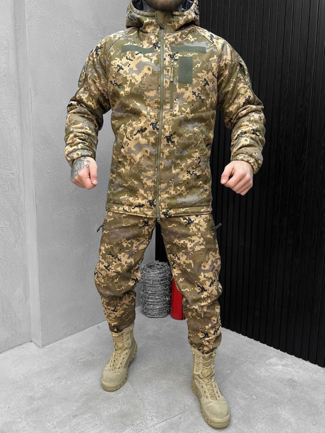 Тактический зимний теплый военный комплект BRZ-13 ( Куртка + Штаны ), Камуфляж: Пиксель, Размер: XXL - изображение 1