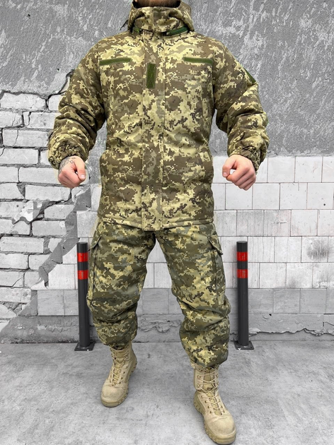 Тактический зимний теплый военный комплект Avanger ( Куртка + Штаны ), Камуфляж: Пиксель ВСУ, Размер: S - изображение 1
