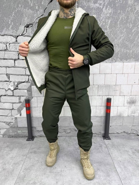Тактичний зимовий теплий військовий комплект Split ( Куртка + Штани ), Камуфляж: Олива, Розмір: XL - зображення 1