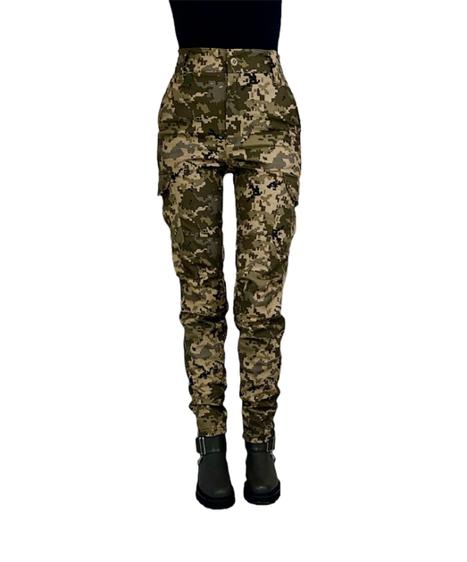 Жіночі військові тактичні штани 54 укрпіксель софтшелл утепленні - зображення 1