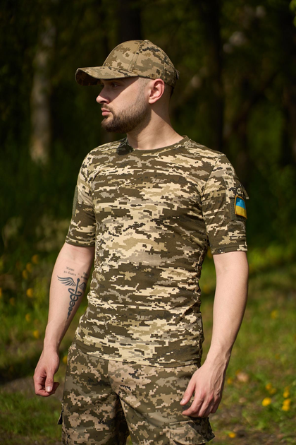 Тактическая футболка пиксель с липучками и карманом на плече S - изображение 1