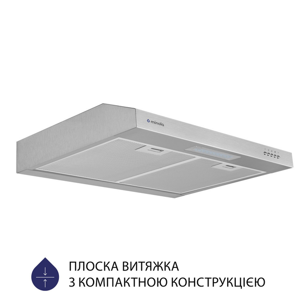 Вытяжка кухонная плоская Minola HPL 612 I, нержавеющая сталь, под ...