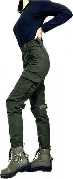 Жіночі тактичні брюки 56 Олива, Хакі софтшелл утепленні (зима) - зображення 2