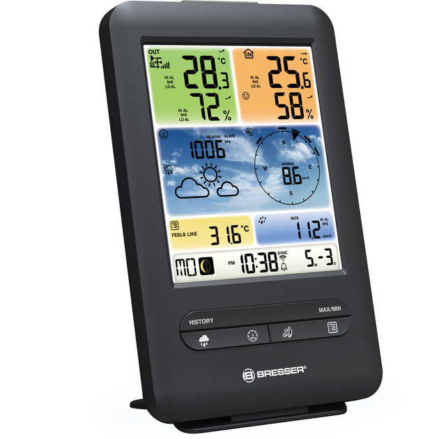 Метеостанція Bresser Weather Center 5-in-1 V WIFI Professional colour (7002585) - изображение 5