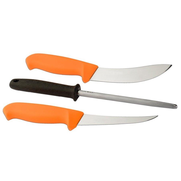 Набор Morakniv 2 ножа + мусат Hunting Set 3000 Orange MoraKniv 17,8 см, (2х26,8 см) (sad0001374) Оранжевый - изображение 1