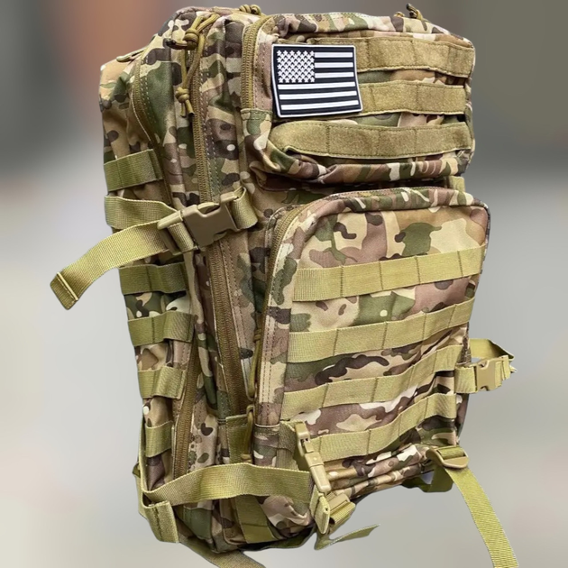 Військовий рюкзак 45 л. Yakeda, Мультикам, тактичний рюкзак для військових, армійський рюкзак для солдатів - зображення 1