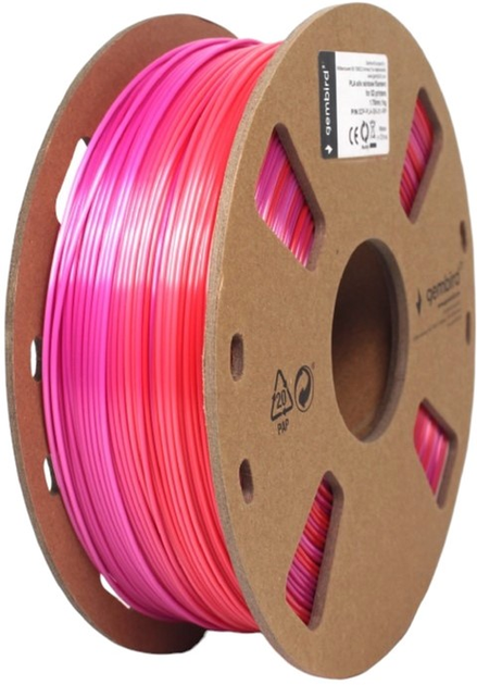 Filament do wkładu Gembird PLA Silk Rainbow 1.75 mm Czerwony/Purpurowy (3DP-PLA-SK-01-RP) - obraz 1