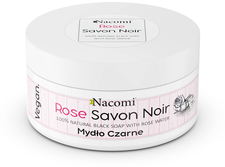 Mydło czarne Nacomi Rose Savon Noir różane z wodą różaną 125 g (5902539710953) - obraz 1
