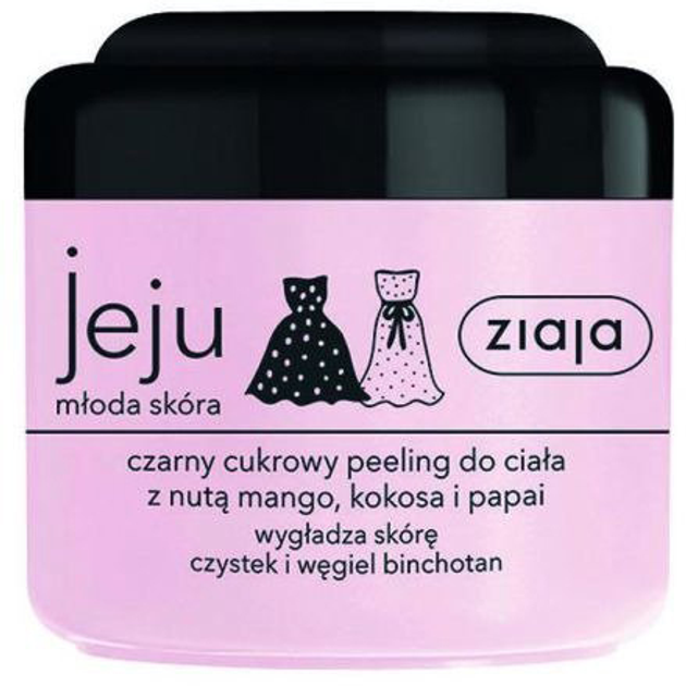 Cukrowy peeling do ciała Ziaja Jeju czarny z nutą mango kokosa i papai 200 ml (5901887045205) - obraz 1