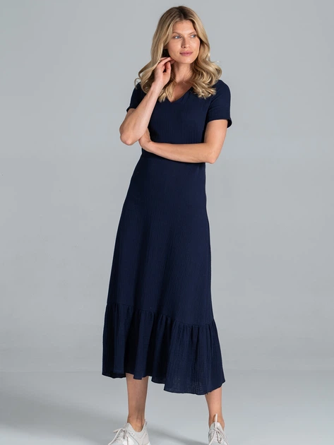 Sukienka trapezowa damska Figl M827 XL Ciemnoniebieska (5902194396387) - obraz 6