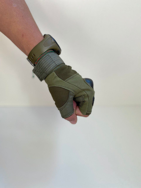 Тактические перчатки без пальцев олива размер XL - изображение 2