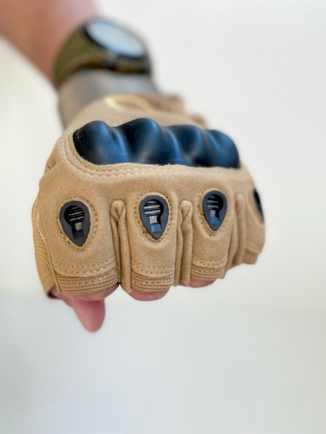 Тактические перчатки без пальцев койот размер XL - изображение 1