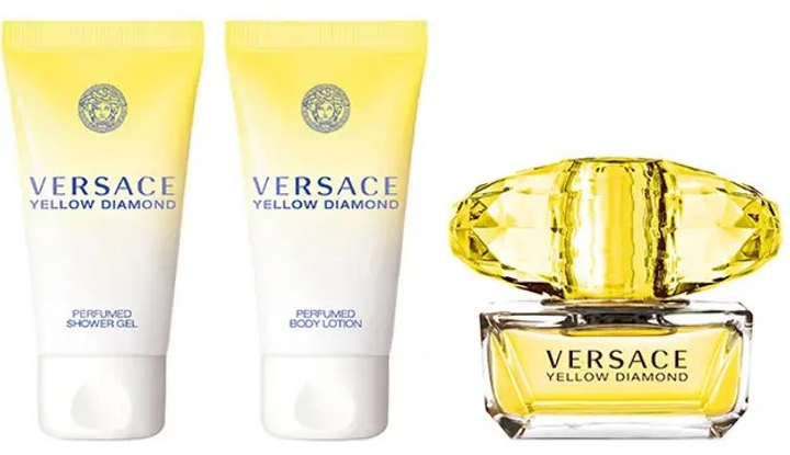 Набір для жінок Versace Yellow Diamond Туалетна вода 50 мл + Лосьйон для тіла 50 мл + Гель для душу 50 мл (8011003879144) - зображення 2