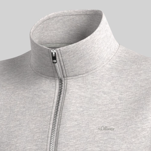 Толстовка на блискавці чоловіча s.Oliver Sweatshirt Jacke langarm 10.3.11.14.141.2138655-90W1 S Сіра (4099974732808) - зображення 5