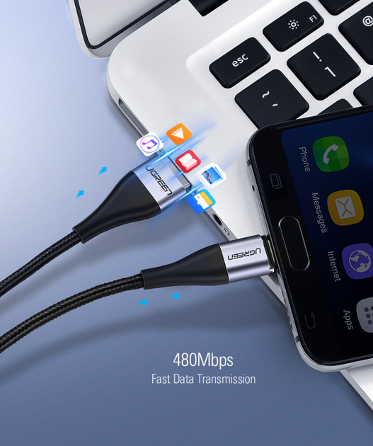 Конектор Ugreen перехідник зарядний Micro USB 5V2.4A магнітний (ED023) - Фото 15 Конектор Ugreen перехідник зарядний Micro USB 5V2.4A магнітний (ED023) - зображення 15