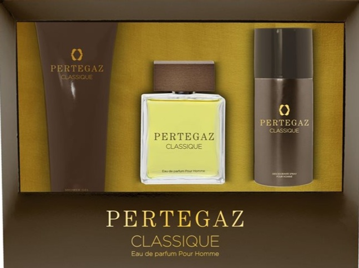 Zestaw męski Saphir Pertegaz Classique Pour Homme Woda perfumowana 100 ml + Żel pod prysznic 230 ml + Dezodorant w kulce 150 ml (8424730020589) - obraz 1