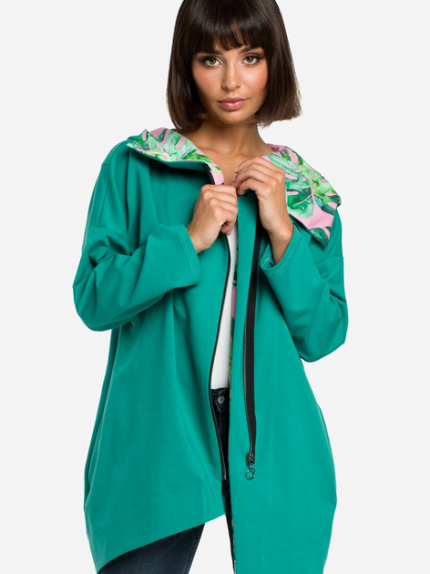 Толстовка на блискавці з капюшоном жіноча BeWear B091 2XL-3XL Зелена (5903068418457) - зображення 1