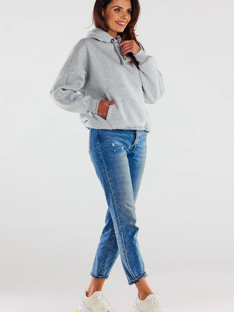 Bluza damska z kapturem kangurka Infinite You M223 S-M Szara (5902360546110) - obraz 7