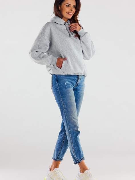 Bluza damska z kapturem kangurka Infinite You M223 S-M Szara (5902360546110) - obraz 7