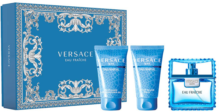Набір для чоловіків Versace Man Eau Fraiche Туалетна вода 50 мл + Гель для душу 50 мл + Бальзам після гоління 50 мл (8011003879274) - зображення 1
