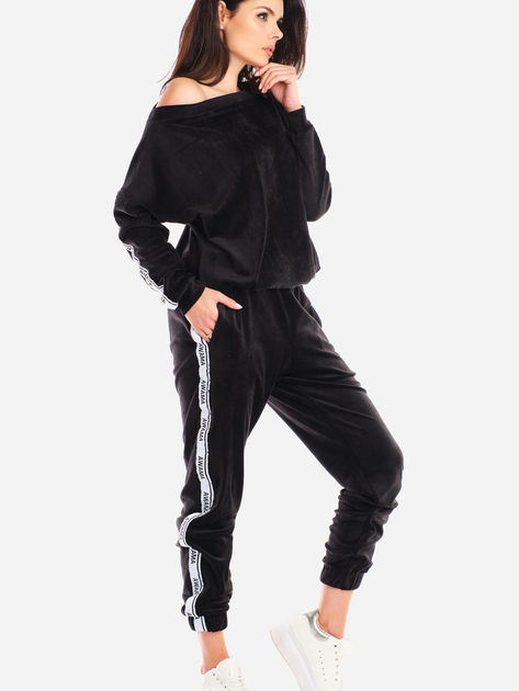 Spodnie dresowe damskie Awama A409 L-XL Czarne (5902360552241) - obraz 5