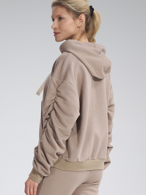 Bluza damska z kapturem kangurka Figl M801 M Beżowa (5902194407175) - obraz 5
