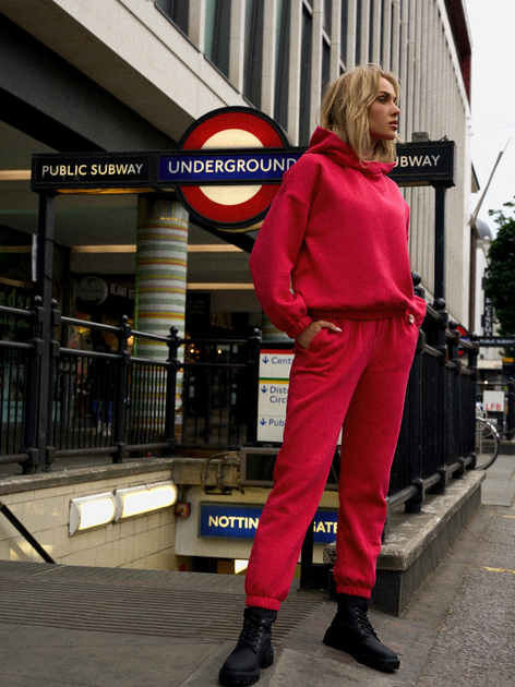 Спортивні штани жіночі Made Of Emotion M760 S Малинові (5905563713983) - зображення 5