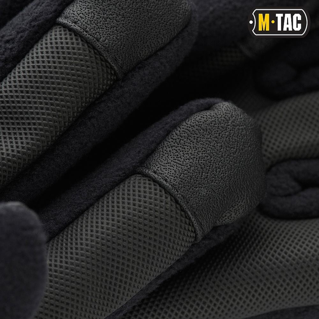 Тактичні рукавички M-Tac Fleece Thinsulate Black, Зимові військові флісові рукавички, Теплі стрілецькі рукавички, XL - зображення 2