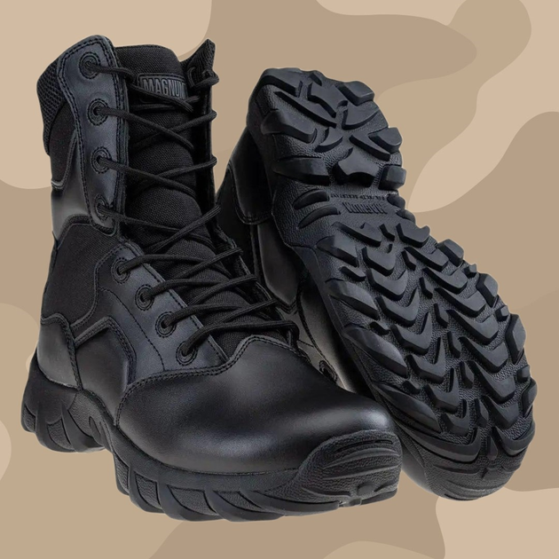 Ботинки Magnum Cobra 8.0 V1 Black, военные ботинки, трекинговые ботинки, тактические высокие ботинки, 44.5р - изображение 1
