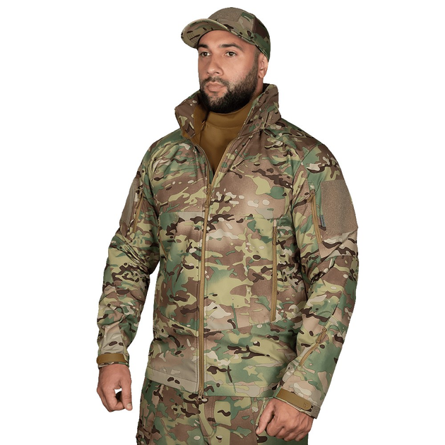 Тактична зимова куртка на флісі Phantom System Multicam / Водовідштовхувальна військова куртка камуфляж, S - зображення 2
