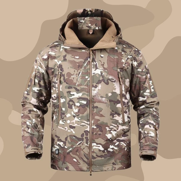 Тактическая мужская куртка Pave Hawk PLY-6 Camouflage CP с капюшоном и карманами сзади taktical, XXXL - изображение 1