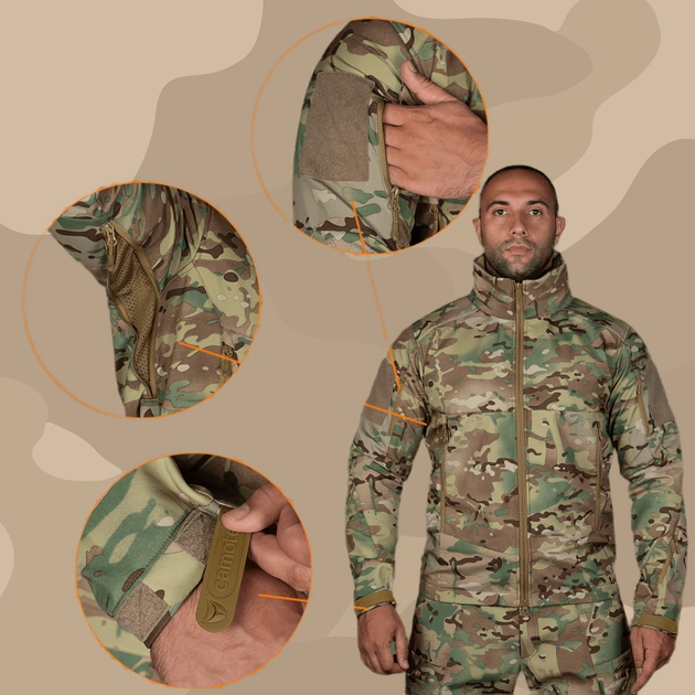 Тактическая зимняя куртка на флисе Phantom System Multicam / Водоотталкивающая военная куртка камуфляж, XXL - изображение 1