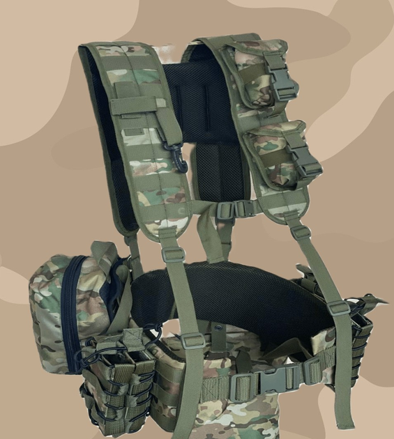 Ременно-плечевая система (разгрузка), РПС для военных, Разгрузочный жилет РПС MOLLY, мультикам, М - изображение 1