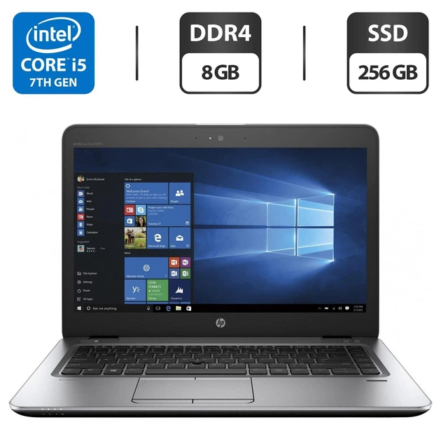 Ноутбук HP EliteBook 840 G4 / 14" (1366x768) TN / Intel Core i5-7300U (2 (4) ядра по 2.6 - 3.5 GHz) / 8 GB DDR4 / 256 GB SSD / Intel HD Graphics 620 / WebCam / VGA б/у - Фото 1 Ноутбук HP EliteBook 840 G4 / 14" (1366x768) TN / Intel Core i5-7300U (2 (4) ядра по 2.6 - 3.5 GHz) / 8 GB DDR4 / 256 GB SSD / Intel HD Graphics 620 / WebCam / VGA б/у - изображение 1