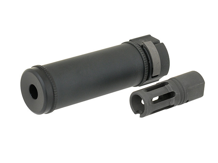Глушник QD 126mm з полум'ягасником - Black (для страйкболу) - зображення 1